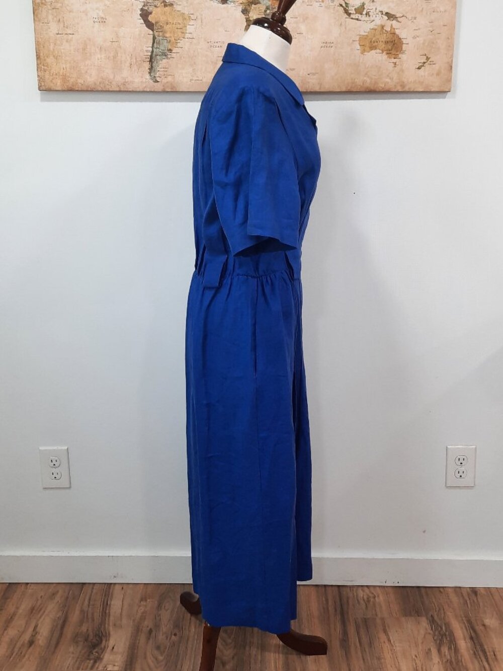 Vtg 90s linen dress w/ belt - Nordstrom brand - Picture 3 of 16